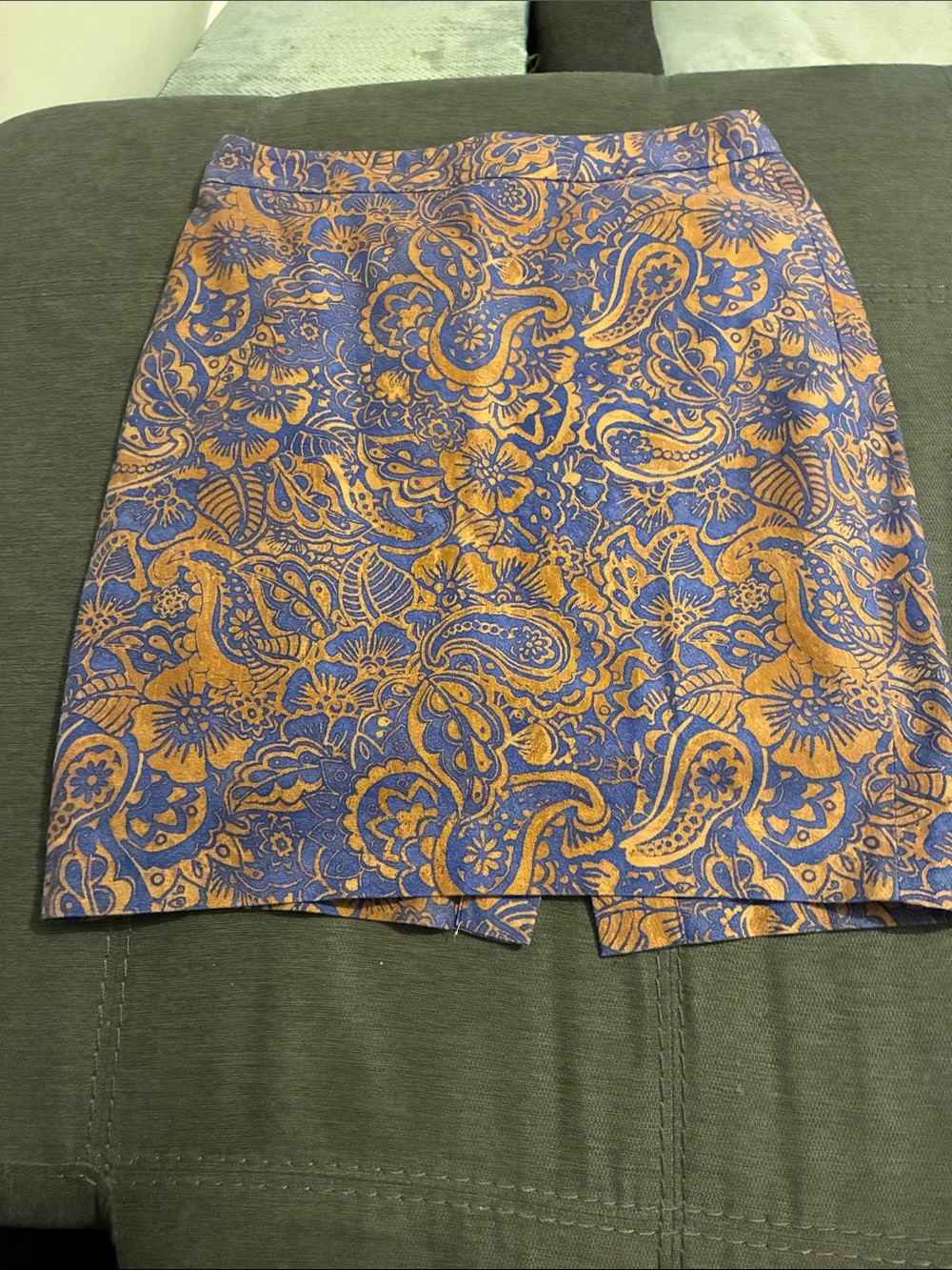 Ann Taylor Loft Pencil Skirt Purple & Gold Paisley